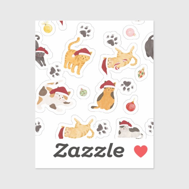 Cute Holiday Cat Pattern (Sheet)