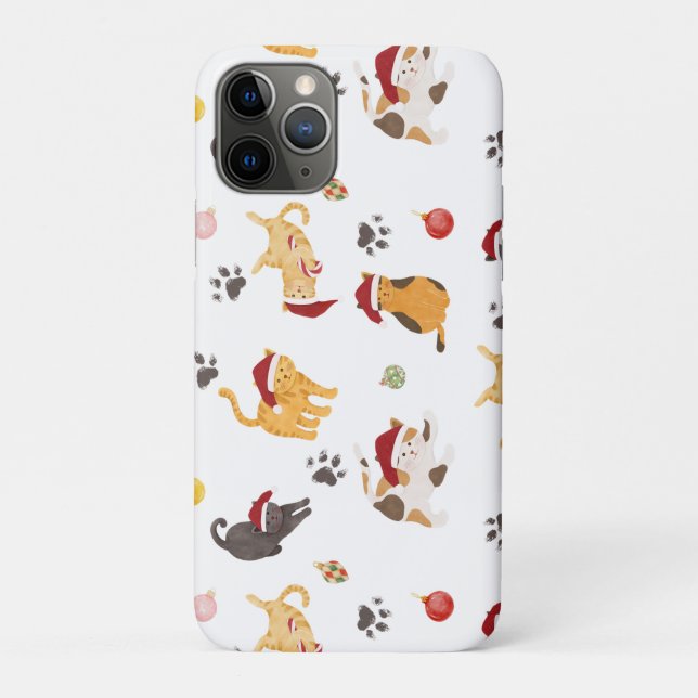 Cute Holiday Cat Pattern Case-Mate iPhone Case (Back)