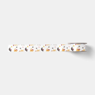 Cute Holiday Cat Pattern Satin Ribbon