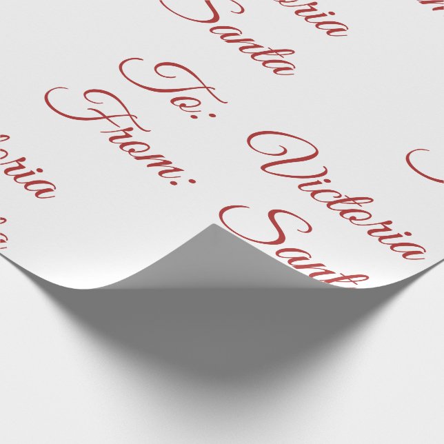 Cute Holiday Christmas To And From Personalized Wrapping Paper (Corner)