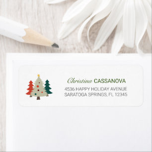 Cute Holiday Christmas Tree Return Address