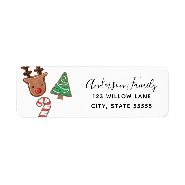 Cute Holiday Cookie Return Address (Front)