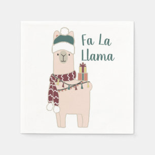 Cute Holiday Fa La Llama design Napkin