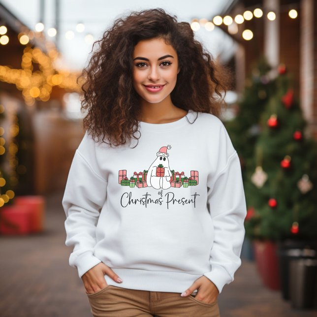 Cute Holiday Funny Christmas Sweatshirt (Cute Funny Simple Humorous Ghost Of Christmas sweatshirt)