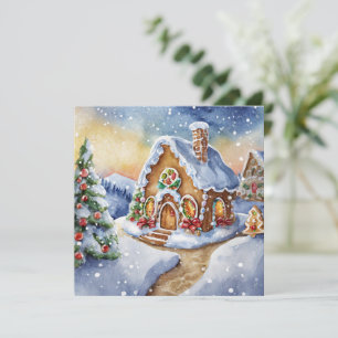 Cute Holiday Gingerbread House Invitation