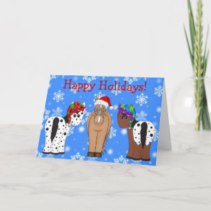 Cute Holiday Horse Christmas Greeting Card