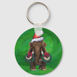 Cute Holiday Mastodon  Keychain