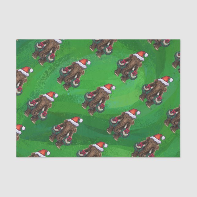 Cute Holiday Mastodon  Tissue Paper (Front)