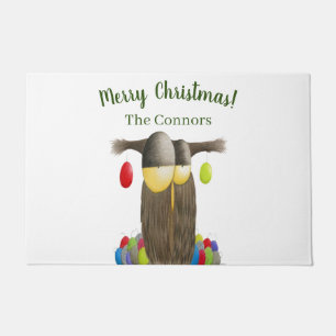 Cute Holiday Owl Doormat