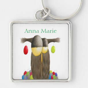 Cute Holiday Owl Keychain