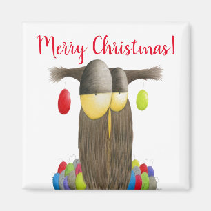 Cute Holiday Owl Magnet