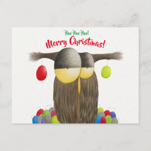 Cute Holiday Owl Postcard