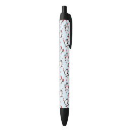 Cute Holiday Penguin  Black Ink Pen