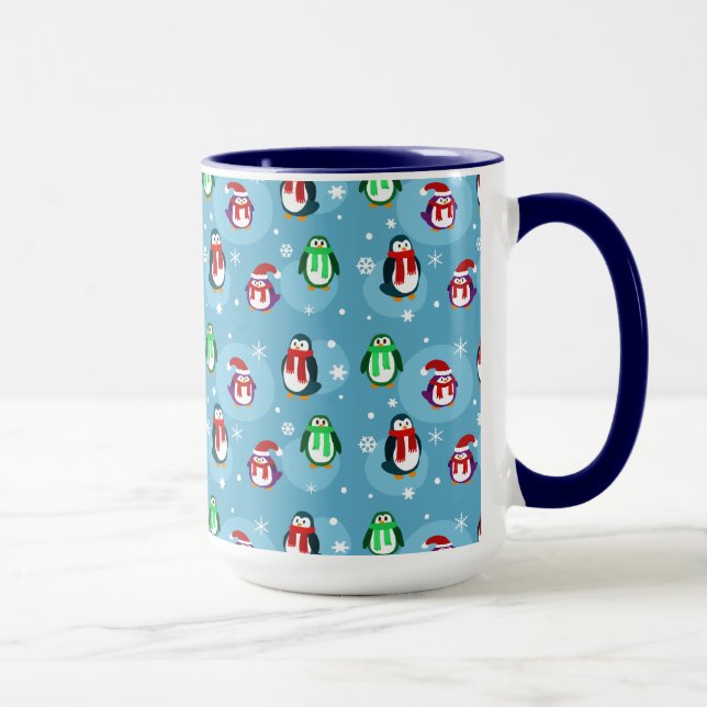 Cute Holiday Penguin Pattern Mug (Right)
