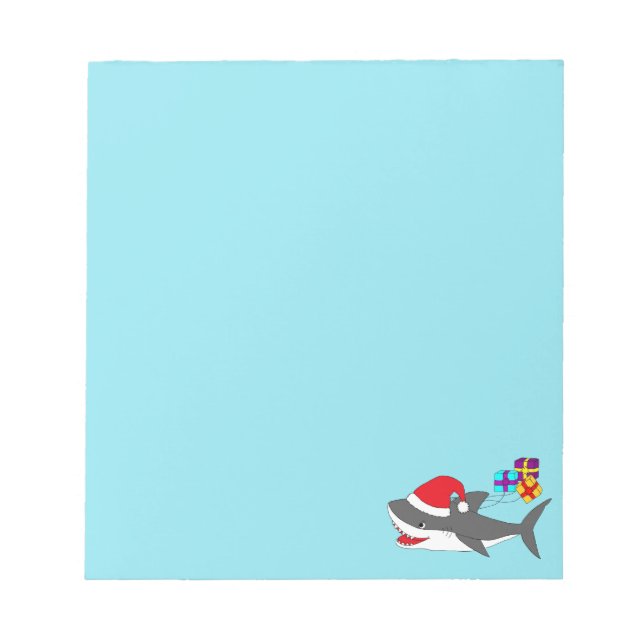 Cute Holiday Shark Notepad (Front)