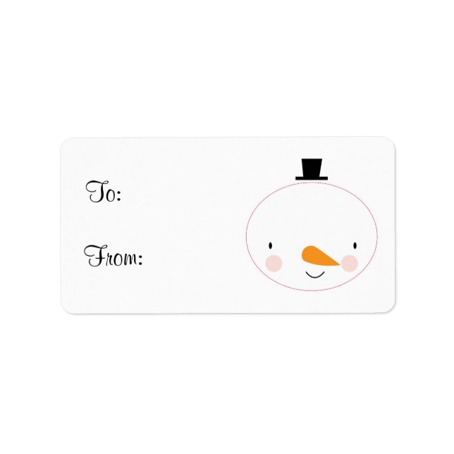 Cute Holiday Snowman Gift Tag (Front)