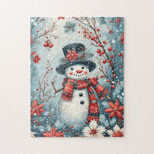 Cute Holiday Snowman  Jigsaw Puzzle (Vertical)