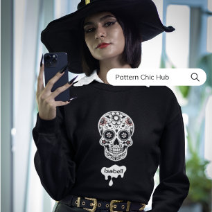 Cute Holiday Sugar Skull Fall Winter Halloween Sweatshirt