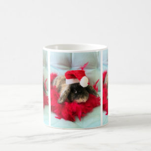 Cute Holland Lop with Hat Christmas Mug