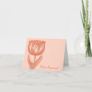Cute Hollandaise Tulipe Floral Dessin rose Orange