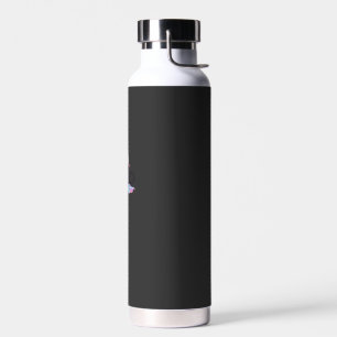 Cute Holographic Ghost Hugging Black Cat Cozy Girl Water Bottle