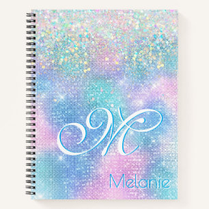 Cute holographic glitter Spiral Photo Notebook