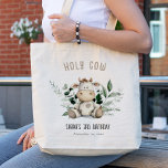 Cute Holy Cow Foliage Pastel Neutral Kids Birthday Tote Bag<br><div class="desc">If you need any other matching product or customization,  kindly message via Zazzle.</div>