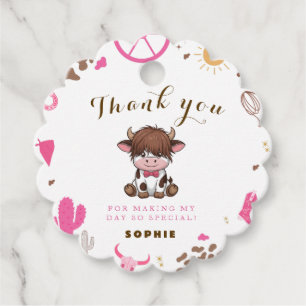 Cute Holy cow highland cow birthday  Favour Tags