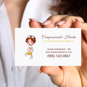 Cute Home Health Care Nurse Service Business Card