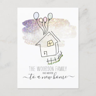 Cute Home Moving Change Of Address Announcement Postcard