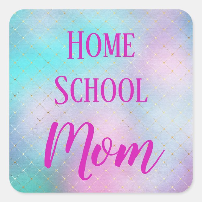 Cute Home School Mom Ombre Square Sticker (Front)