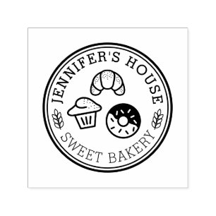 Cute Homemade Bakery Personalized Logo Circular Self-inking Stamp