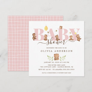 Cute Honey Bear Baby Shower Invitation