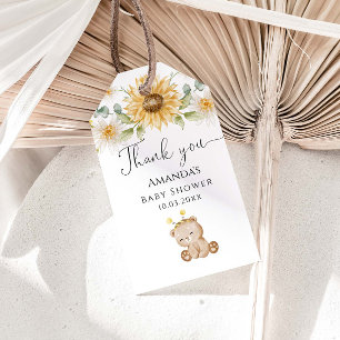 Cute Honey Bear Baby Shower Thank You Gift Tag