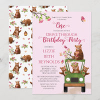 Cute Honey Bear Drive Through Girl Birthday Party