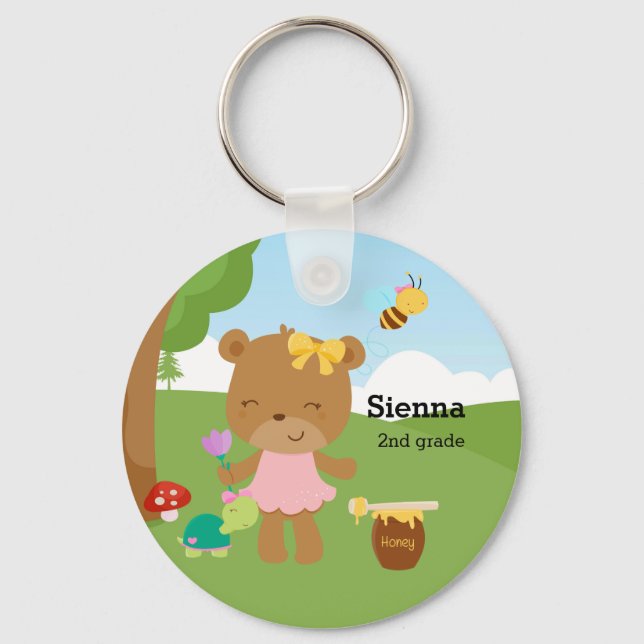 Cute honey bear keychain (Front)
