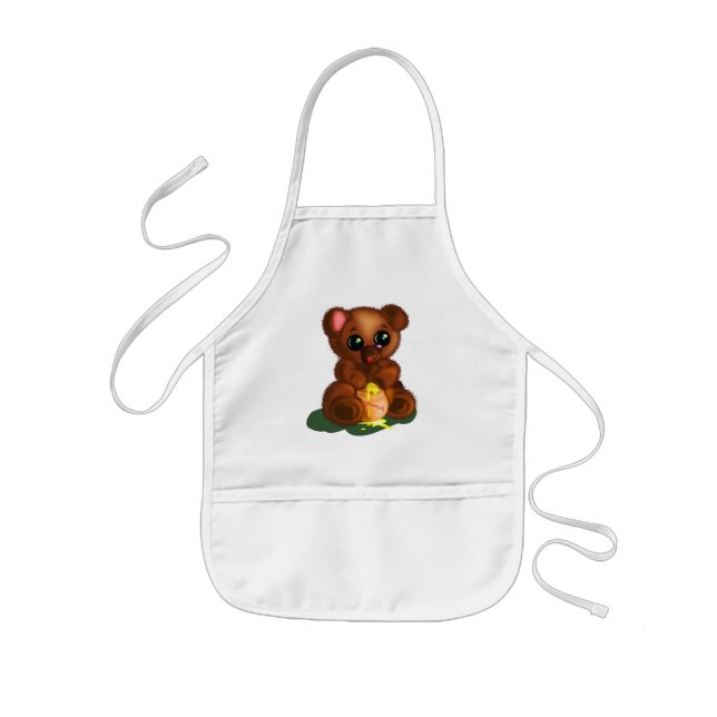 Cute Honey Bear Kids' Apron (Front)
