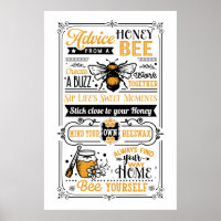 cute honey bee advice word art
