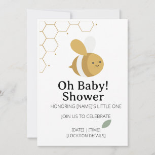 Cute Honey Bee Baby Shower Invitation Card