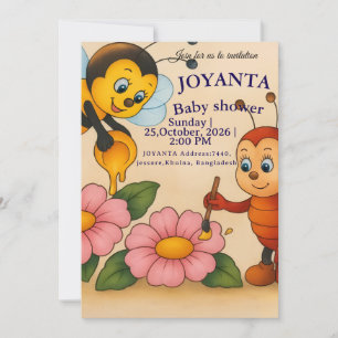 Cute Honey Bee Baby Shower Invitation, Sweet Bee G Invitation