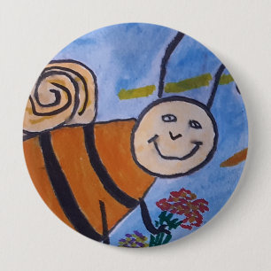 Cute Honey Bee Badge 4 Inch Round Button