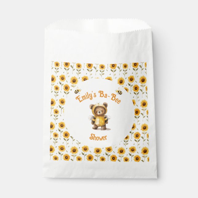 Cute Honey Bee Bear Ba-Bee Shower  Favour Bag (Front)