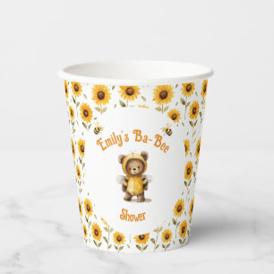 Cute Honey Bee Bear Ba-Bee Shower Paper Cups