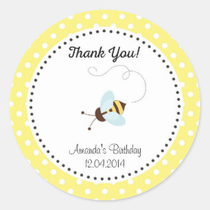Cute Honey Bee Birthday Sticker