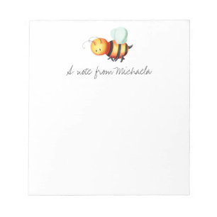Cute Honey bee illustrated personalized Notepad