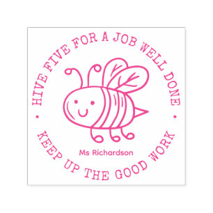 Cute Honey Bee Job Well Done Teacher Praise Self-inking Stamp