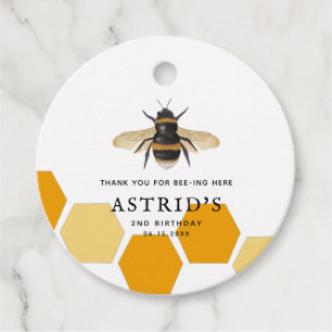 Cute Honey Bee Kids Birthday Party Favour Tags