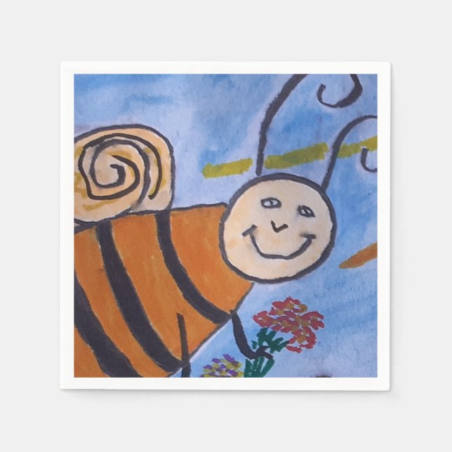 Cute Honey Bee Paper Napkin (Front)