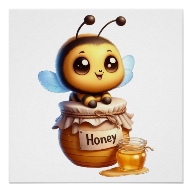 Cute Honey Bee Poster (Front)