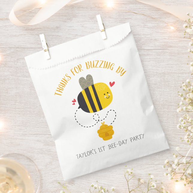 Cute Honey Bee Sweet Kawaii Boy or Girl Thank You Favour Bag (Clipped)